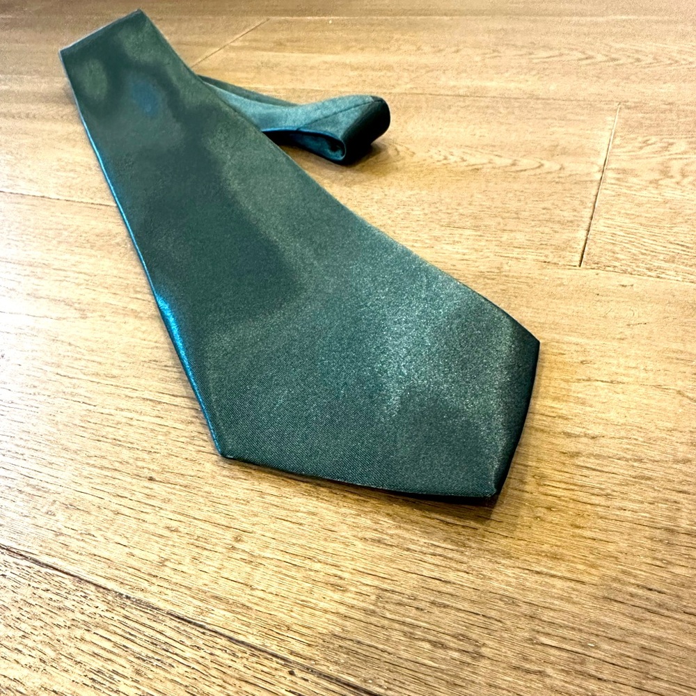 Green silk tie men